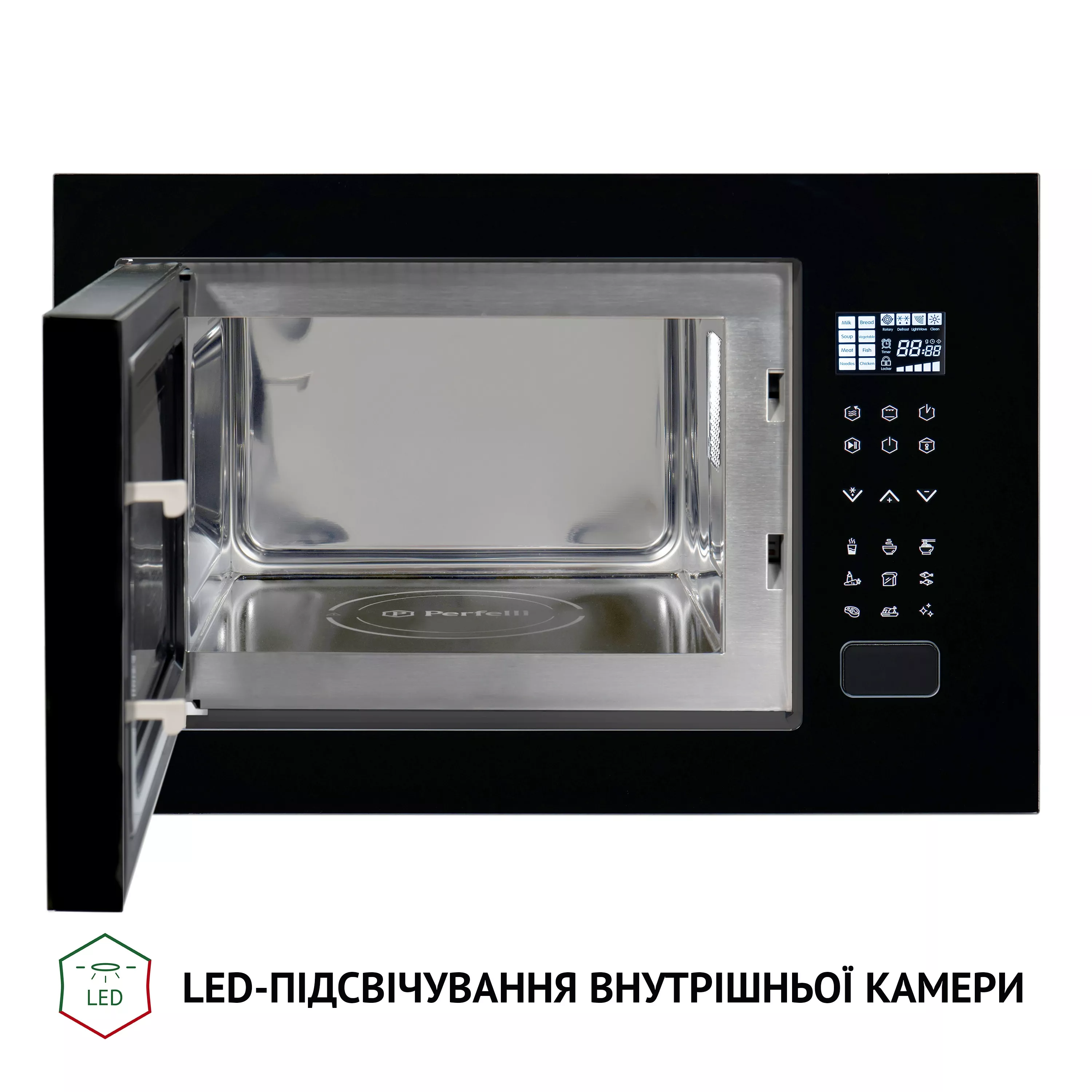 Повновбудована мікрохвильова піч Perfelli BM 255S GLB - зображення 5