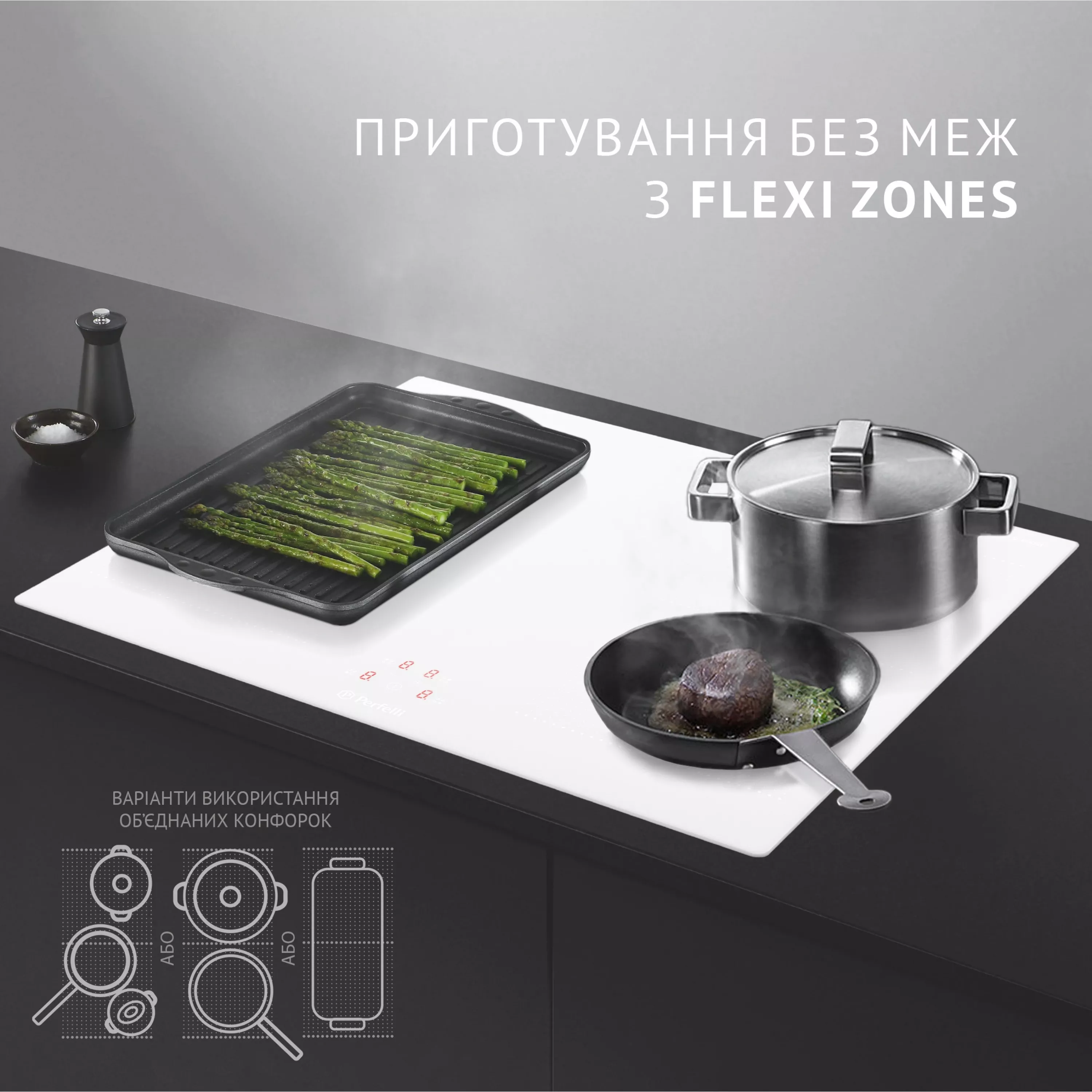 Поверхня індукційна Perfelli HI 684 WH - зображення 2