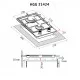 Perfelli 5902767156554 - зображення 10 Поверхня газова Domino на склі Perfelli HGG 31424 BL - зображення 10