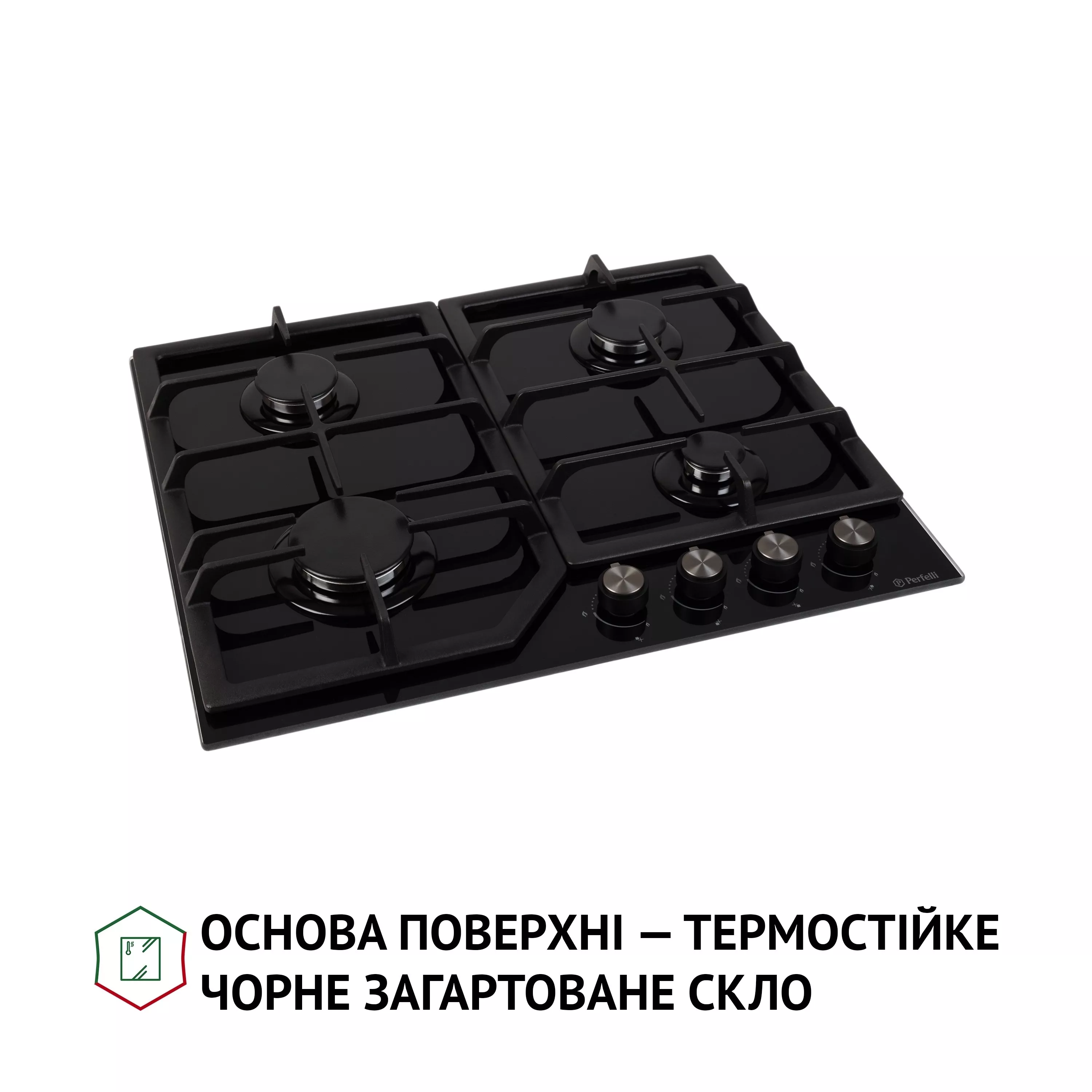 Perfelli 5902767159135 - зображення 3 Поверхня газова на склі Perfelli HGG 61424 BL - зображення 3
