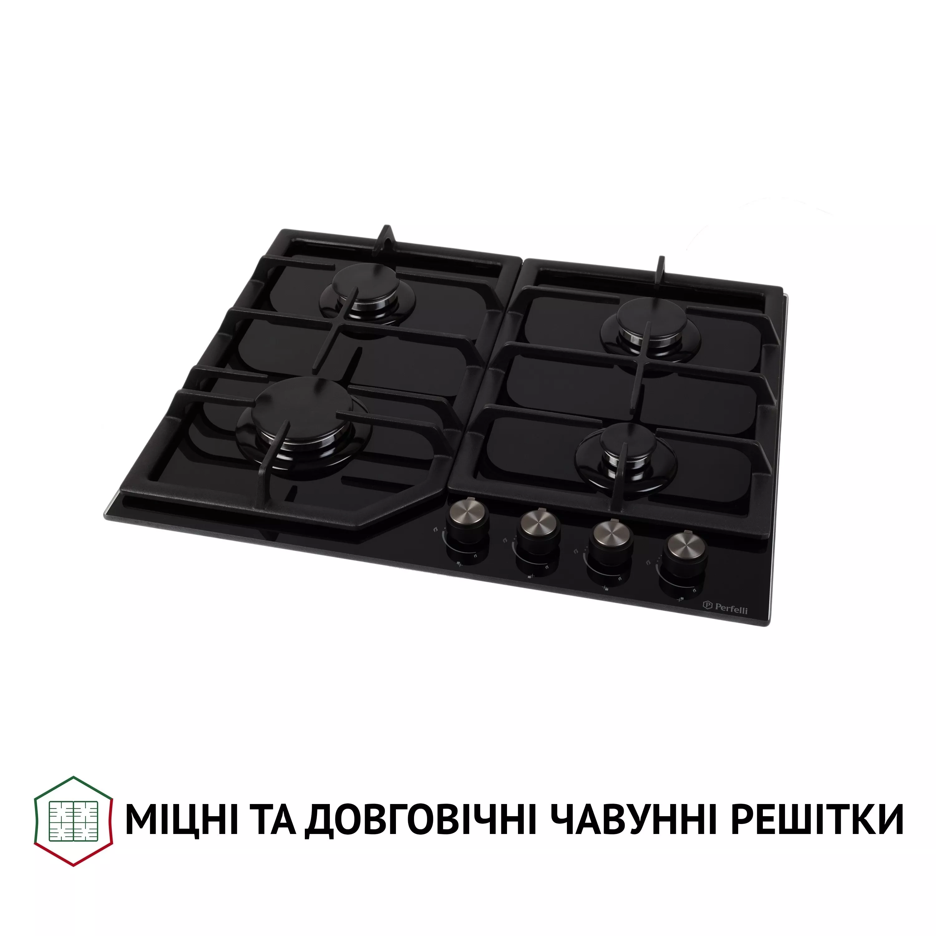 Perfelli 5902767159135 - зображення 4 Поверхня газова на склі Perfelli HGG 61424 BL - зображення 4