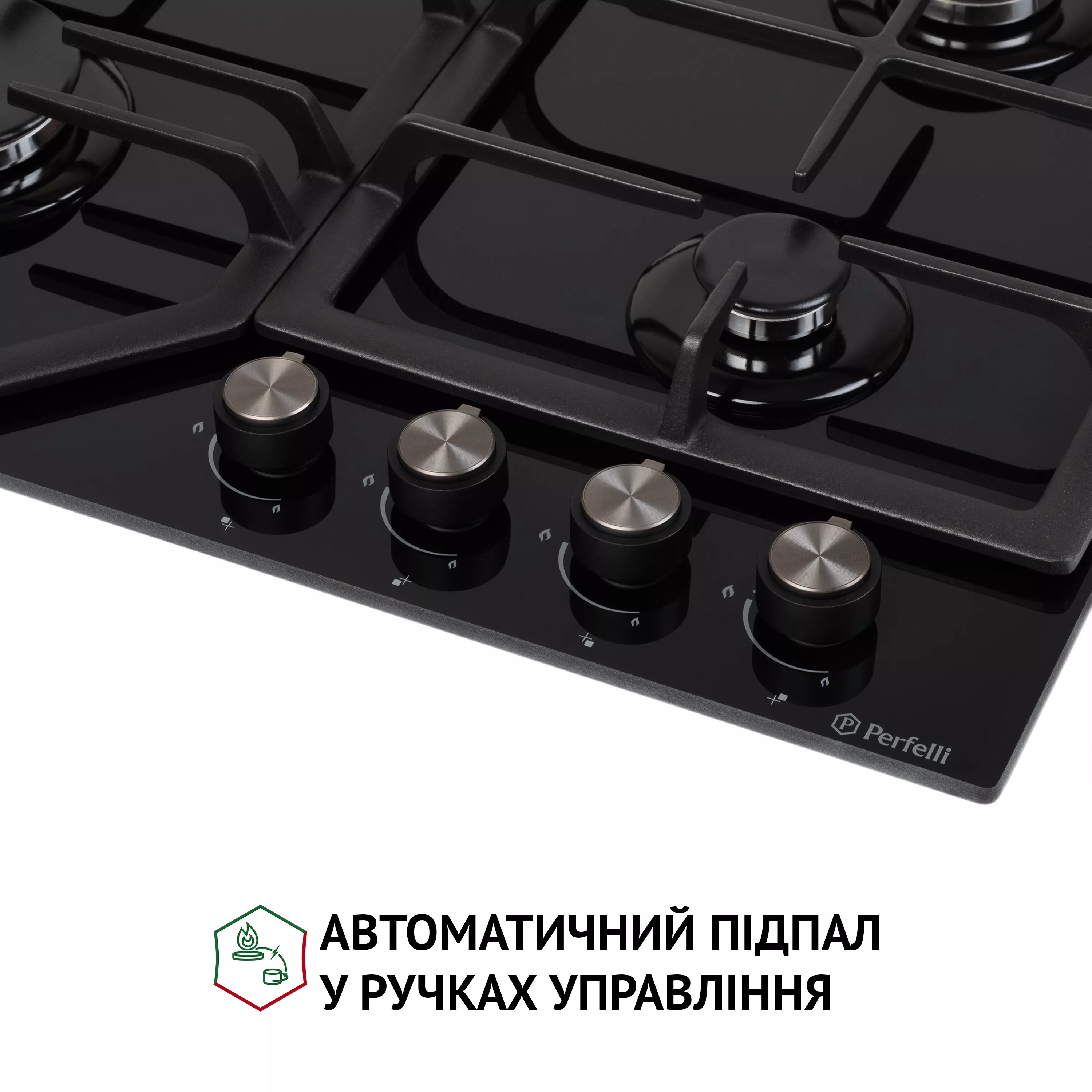 Perfelli 5902767159135 - зображення 5 Поверхня газова на склі Perfelli HGG 61424 BL - зображення 5