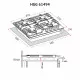 Perfelli 5902767156431 - зображення 13 Поверхня газова на склі Perfelli HGG 61494 WH - зображення 13