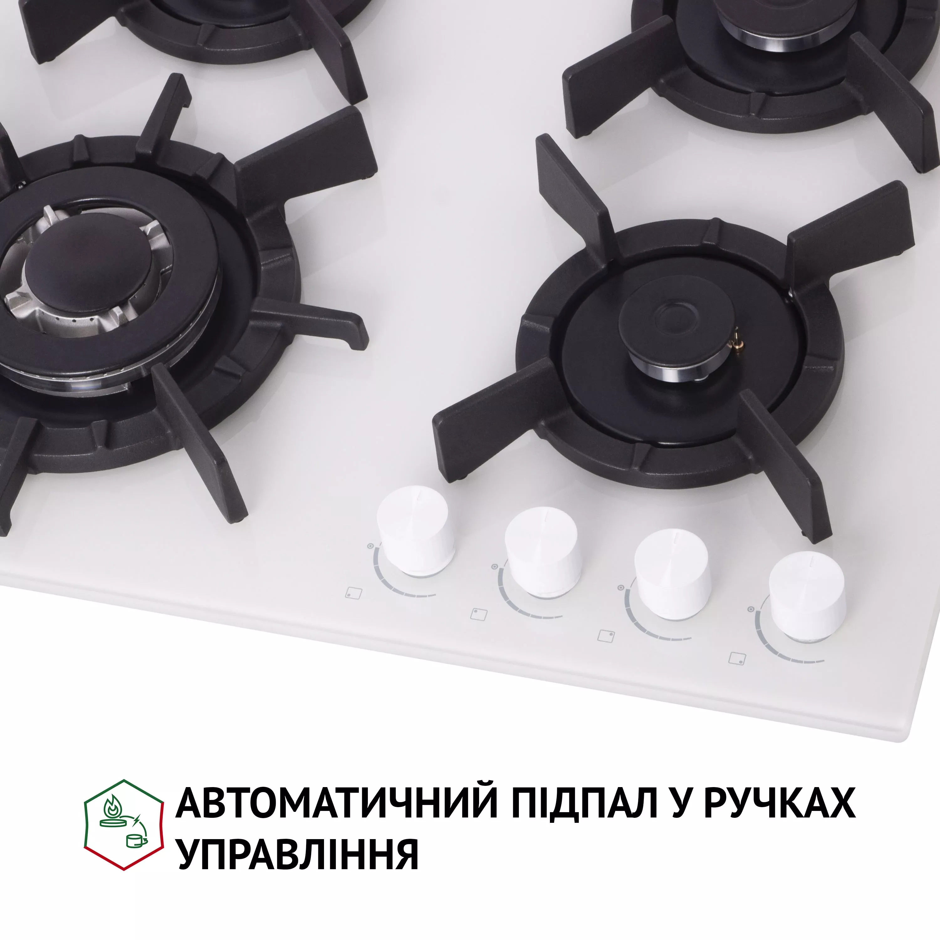 Поверхня газова на склі Perfelli HGG 61687 WH - зображення 4