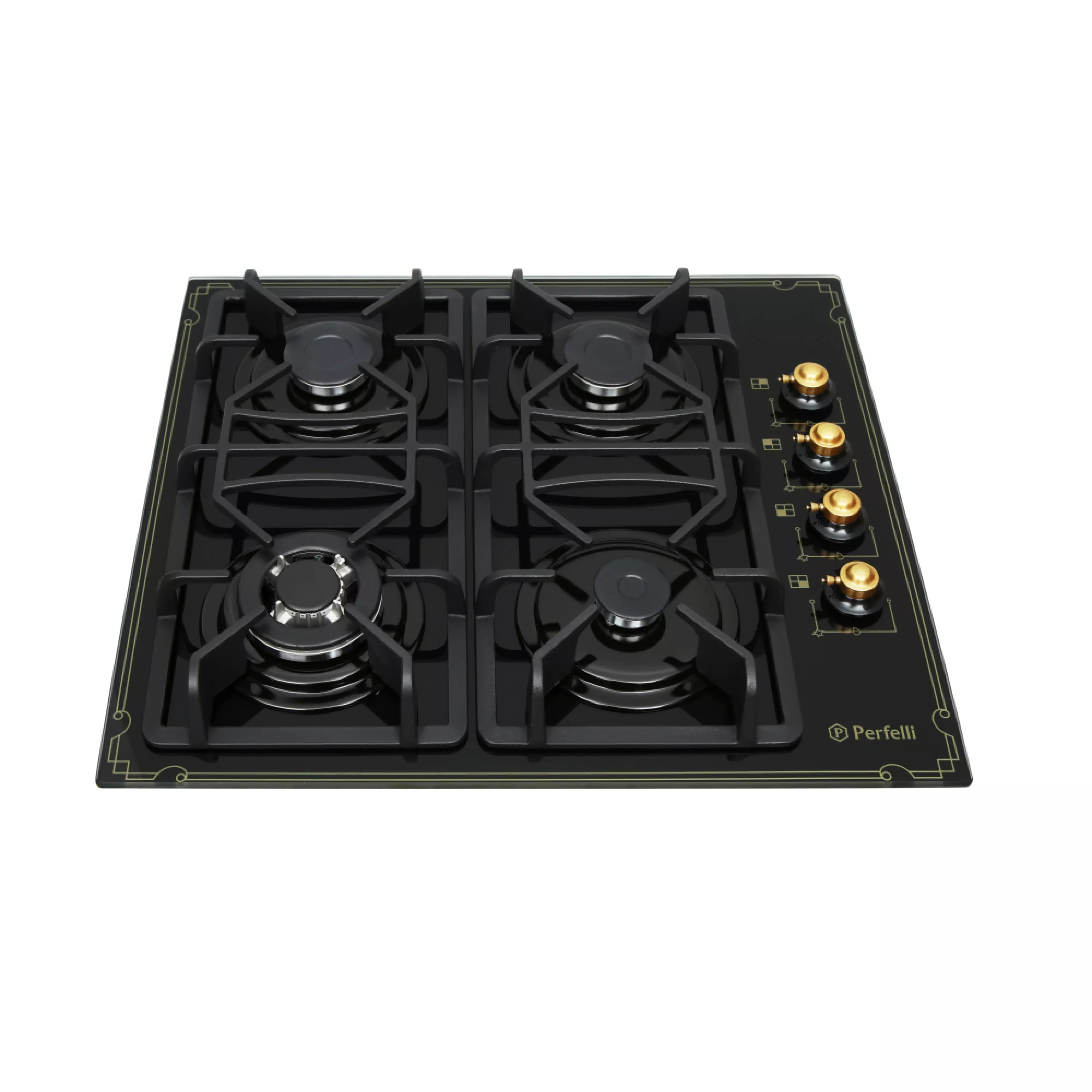 Perfelli 8697940712661 - зображення 7 Поверхня газова на склі Perfelli HGG 61724 BL ANTIQUE - зображення 7