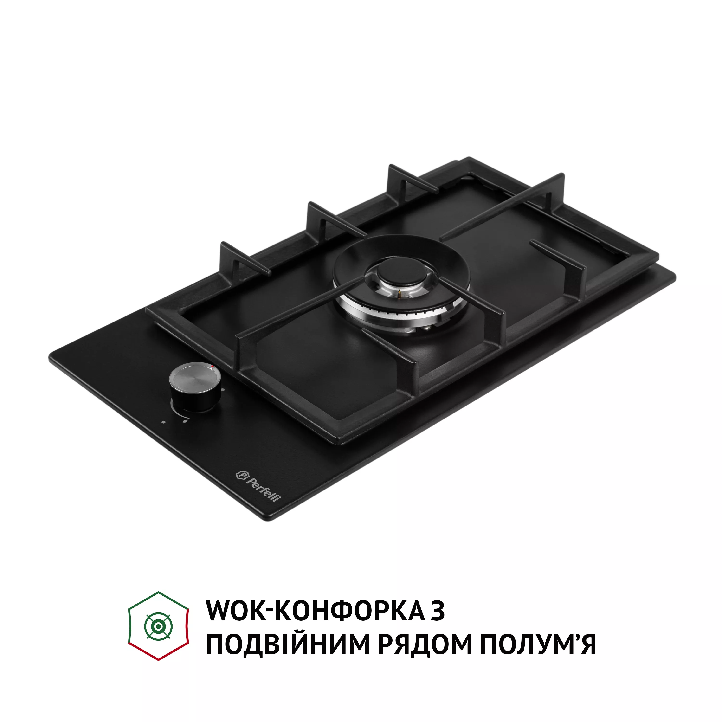 Поверхня газова Domino на металі Perfelli HGM 31404 BL - зображення 4