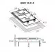 Поверхность газовая Domino на металле Perfelli HGM 31414 I - зображення 11