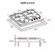 Поверхность газовая на металле Perfelli HGM 61414 WH - зображення 10