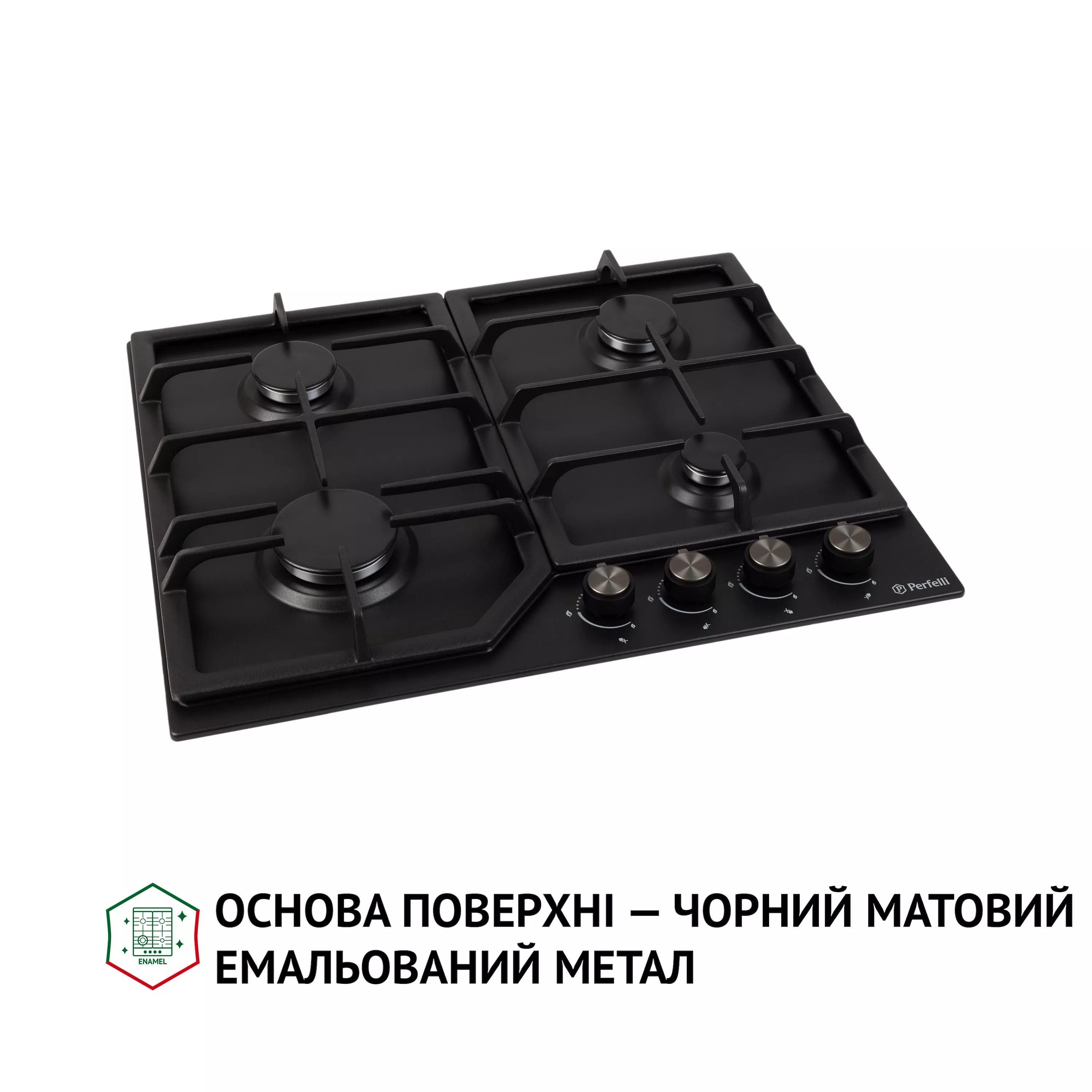 Поверхность газовая на металле Perfelli HGM 61424 BL - зображення 3