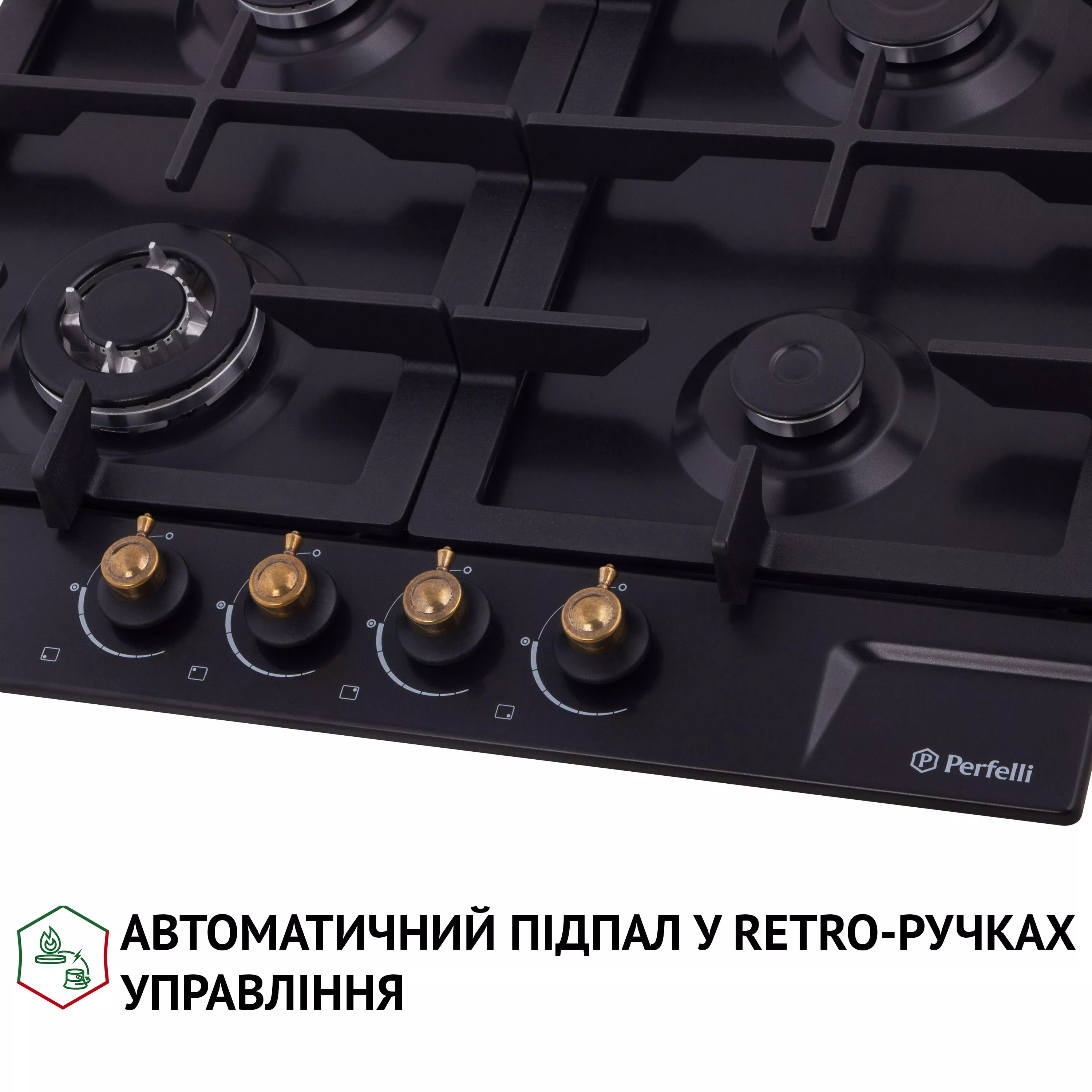 Варочная поверхность на металле Perfelli HGM 61637 BL RETRO - зображення 4