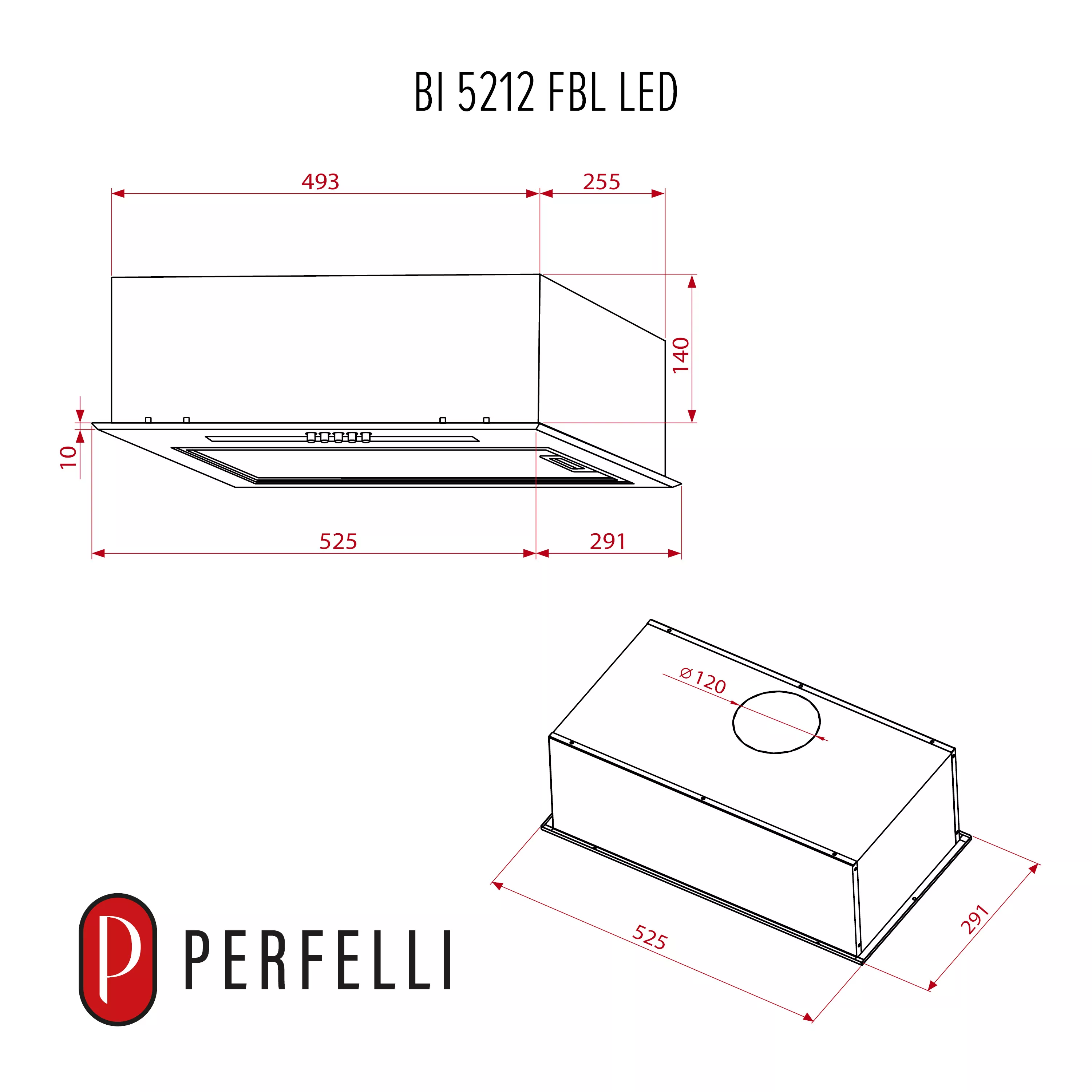 Perfelli 5905563502501 - зображення 12 Вытяжка полновстраиваемая PERFELLI BI 5212 FBL LED - зображення 12