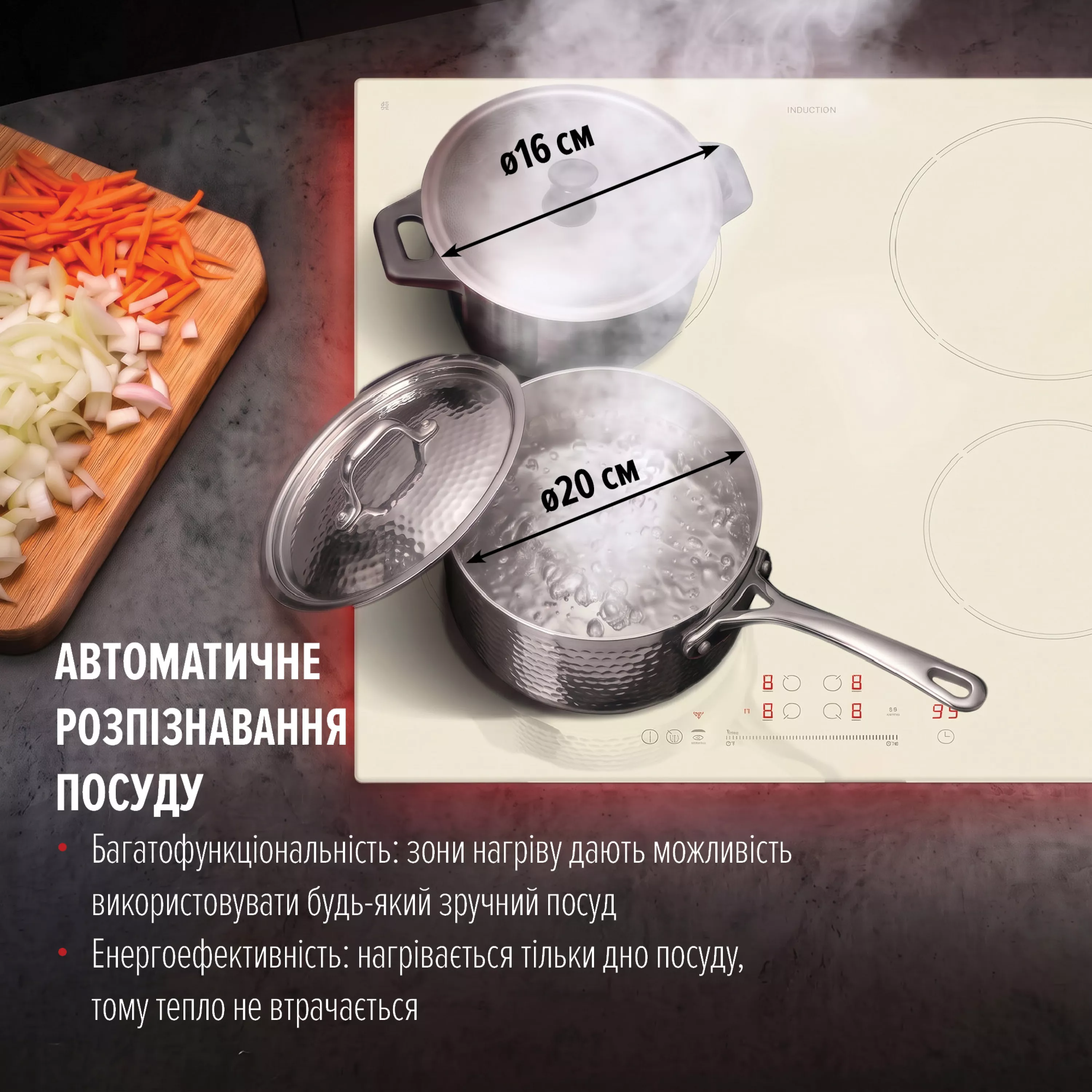 Perfelli 5905563501917 - зображення 6 Поверхня індукційна PERFELLI FITTO 6041 BEIGE - зображення 6