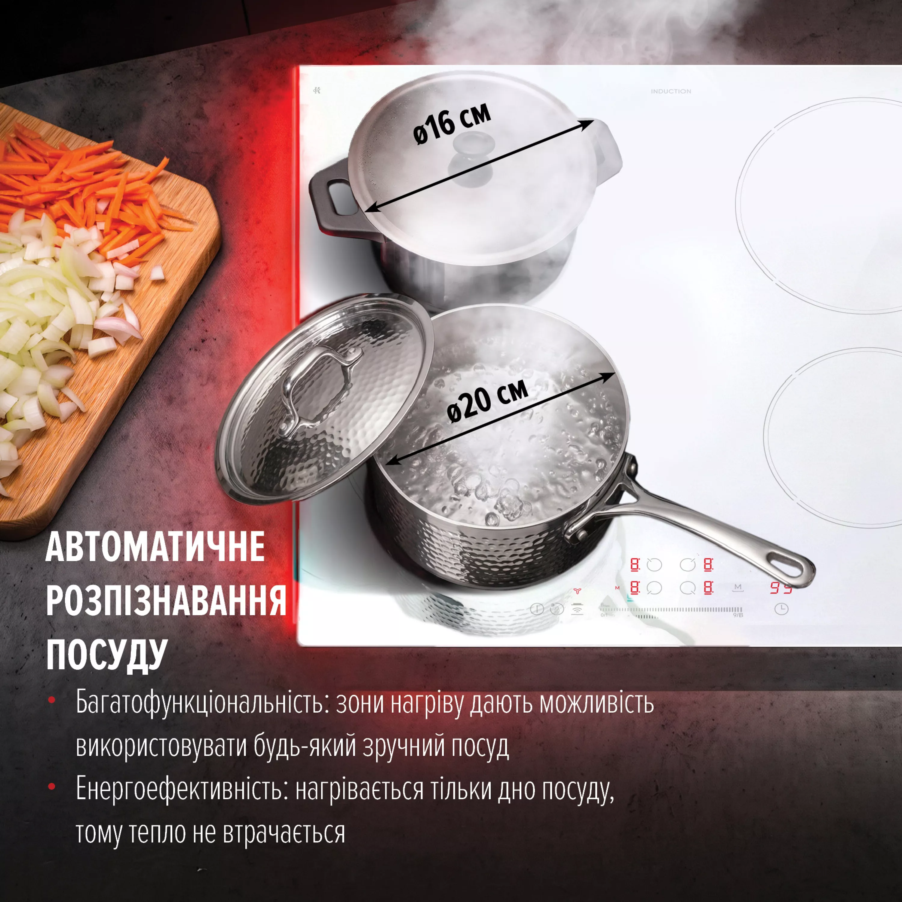 Perfelli 5905563501900 - зображення 6 Поверхня індукційна PERFELLI FITTO 6041 BIANCO - зображення 6