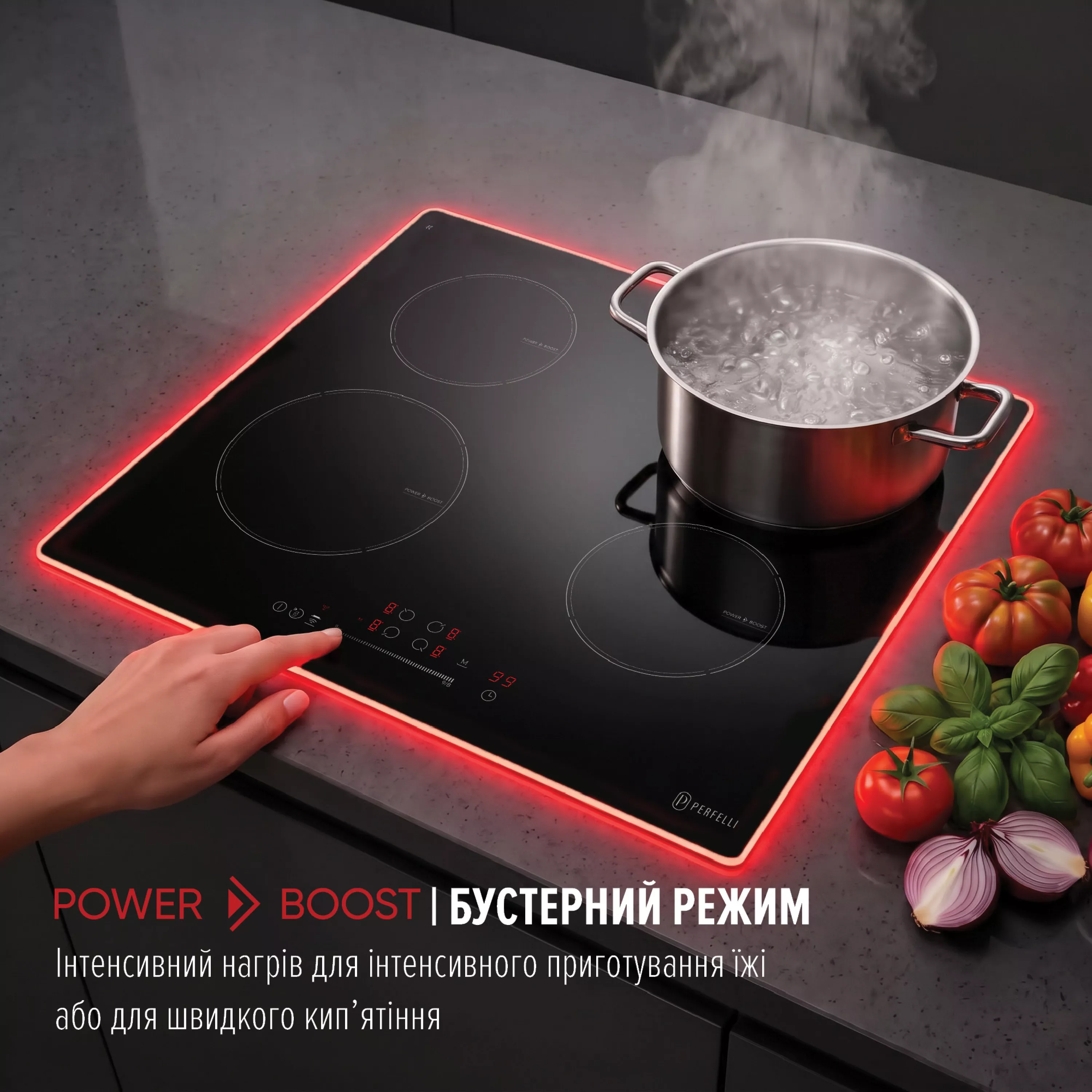 Perfelli 5905563501214 - зображення 5 Поверхня індукційна PERFELLI FITTO 6041 NERO - зображення 5