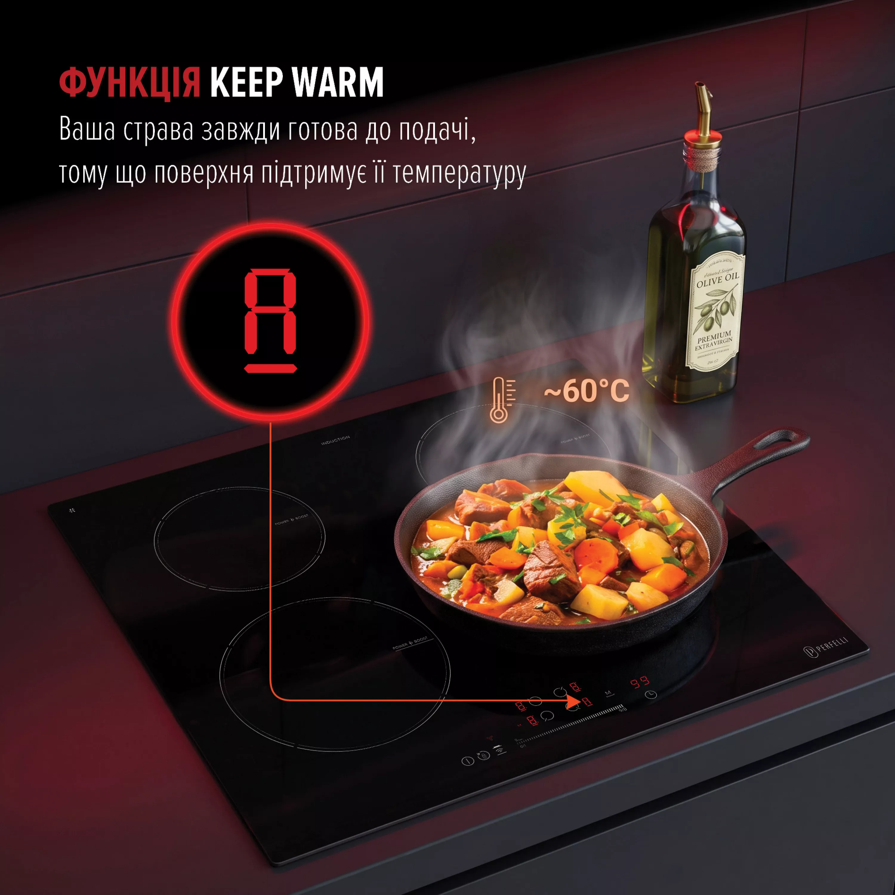 Perfelli 5905563501214 - зображення 12 Поверхня індукційна PERFELLI FITTO 6041 NERO - зображення 12