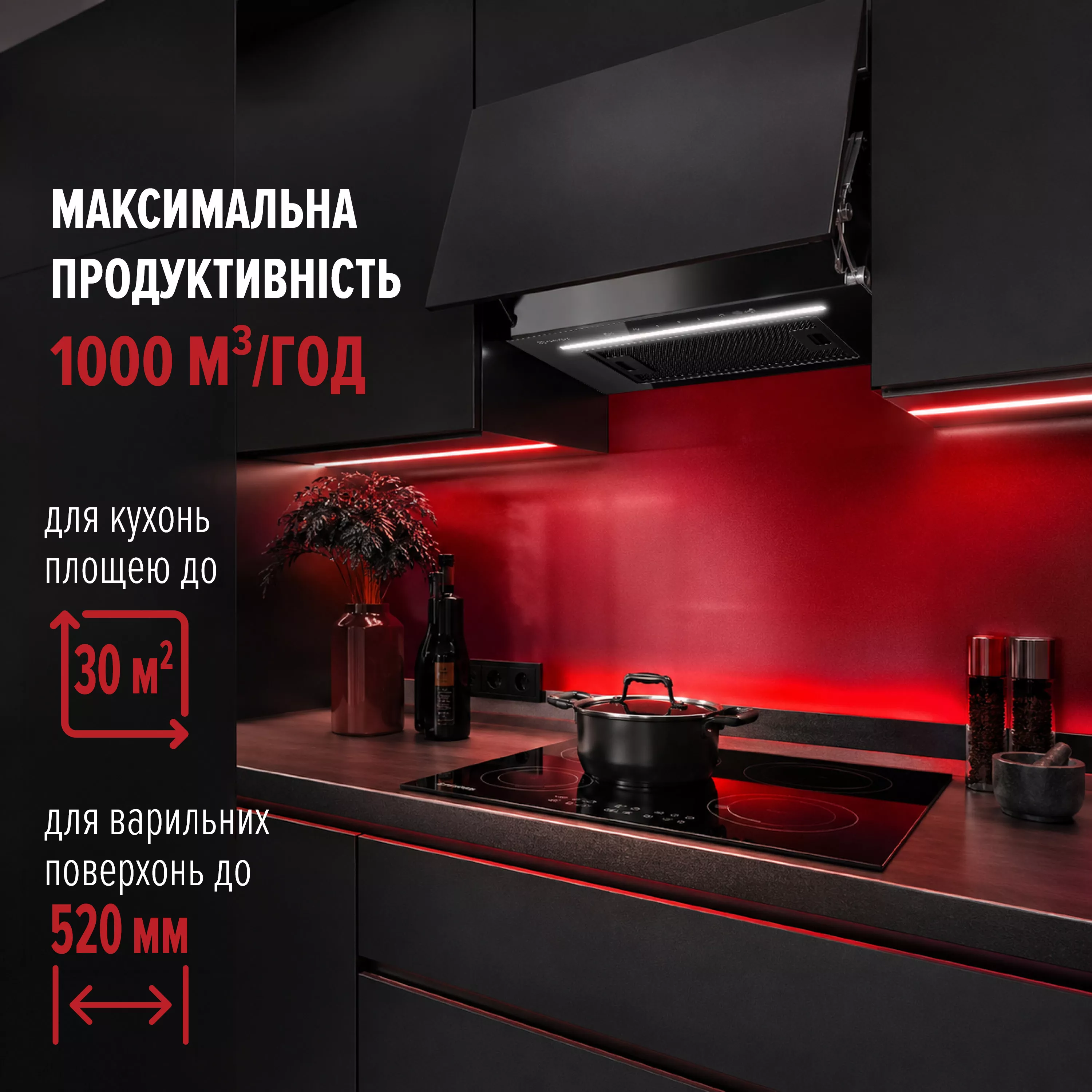 Витяжка повновбудована PERFELLI LIANA 5 NW NERO SILENZIO - зображення 2
