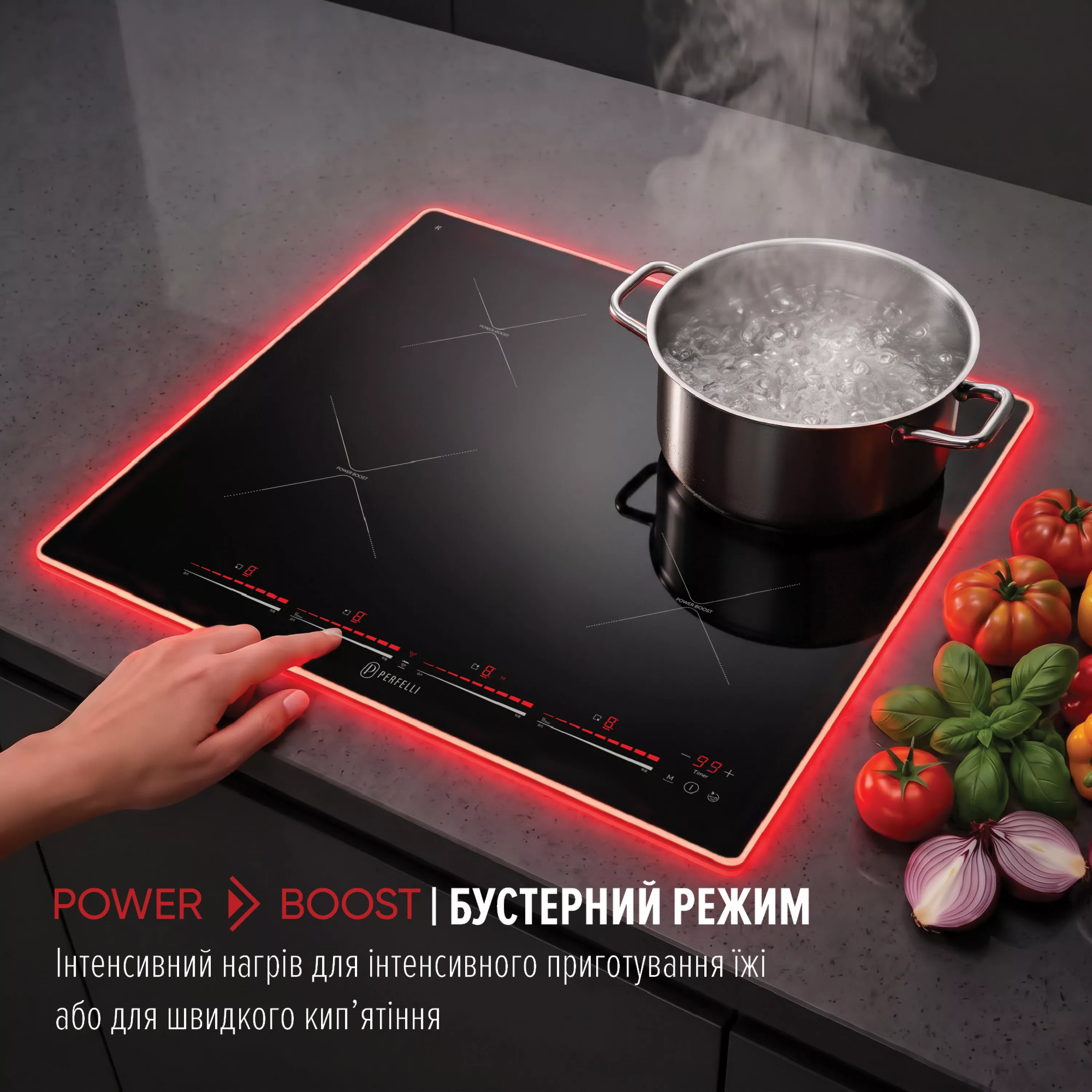 Perfelli 5905563501924 - зображення 5 Поверхня індукційна PERFELLI NUOVA 60 SL NERO - зображення 5