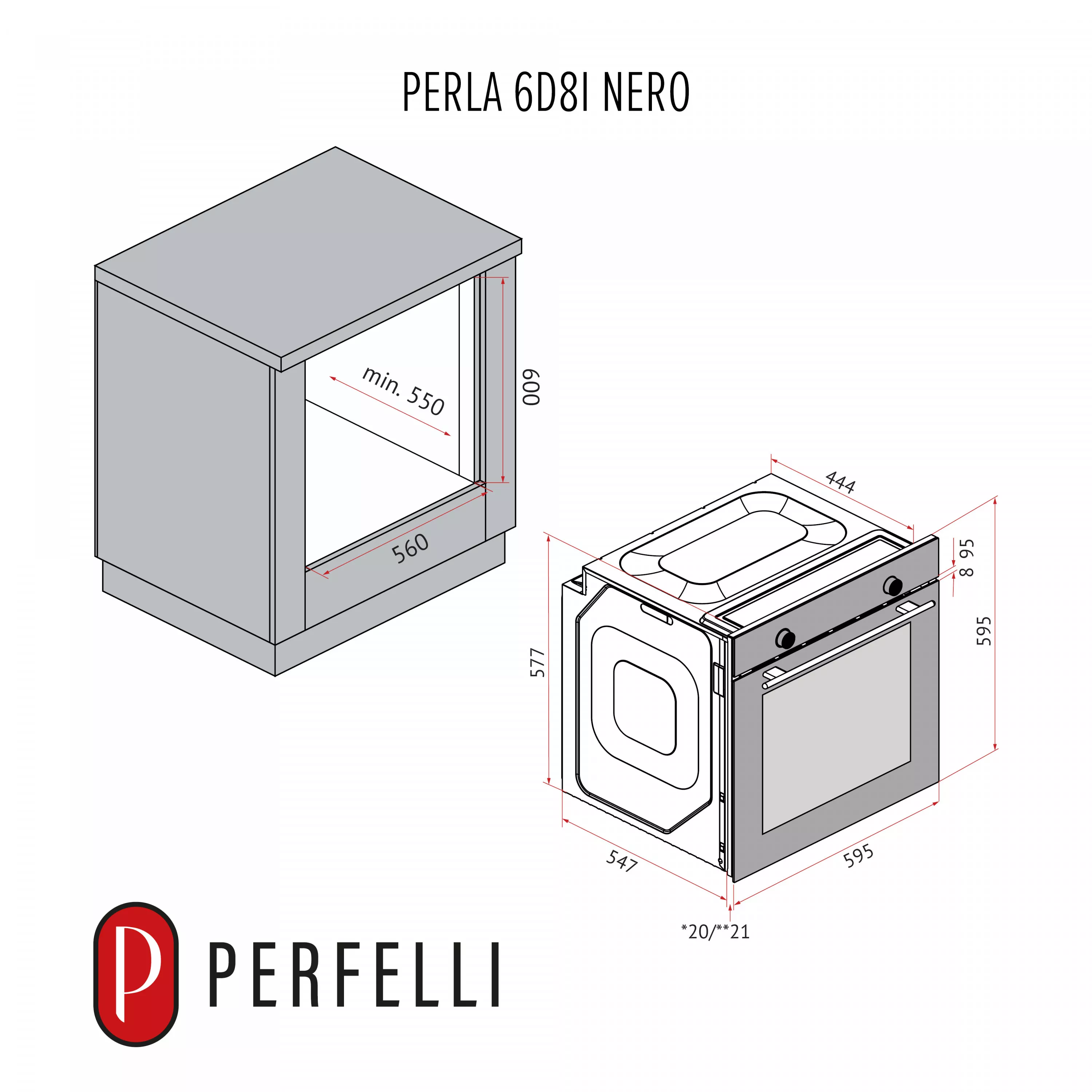 Perfelli 5905563501719 - зображення 18 Духовой шкаф электрический PERFELLI PERLA 6D8I NERO - зображення 18