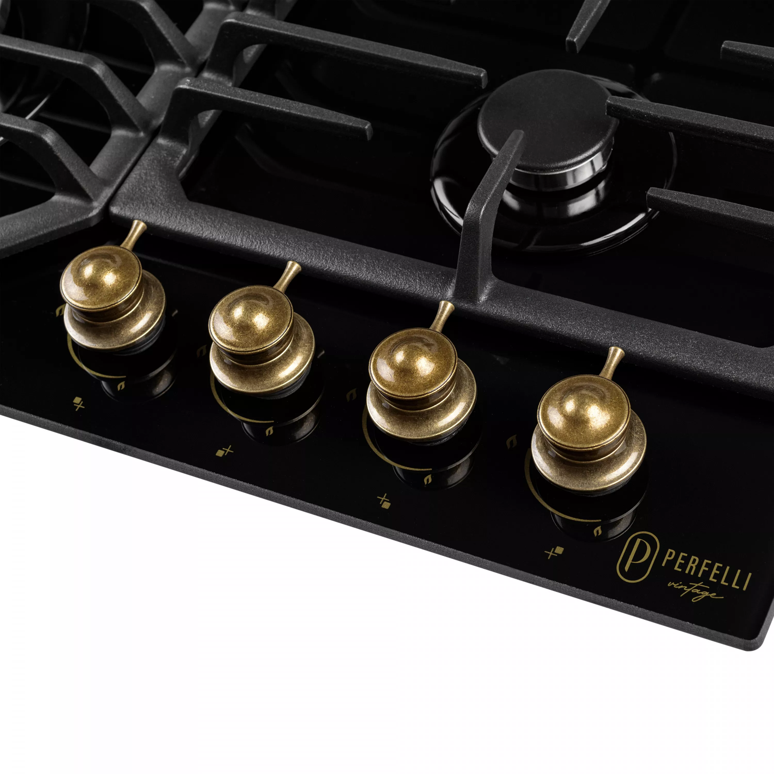 Поверхня газова на склі PERFELLI VINTAGE GW69C NERO - зображення 4